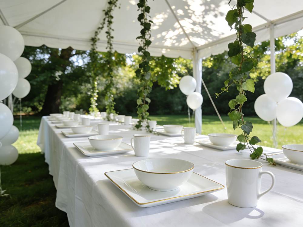 White Porcelain Dinnerware for Events