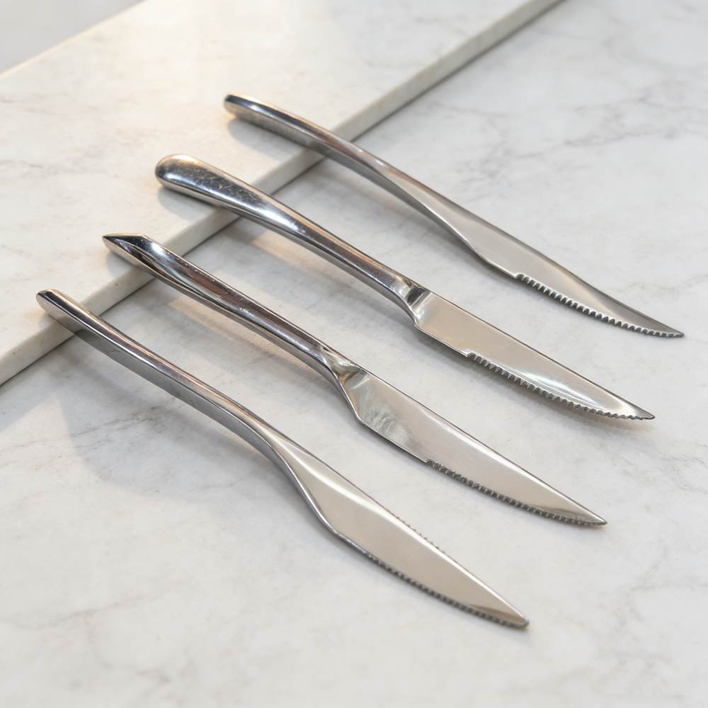 Mirror-Polished Stainless Steel Western Steak Knife Set