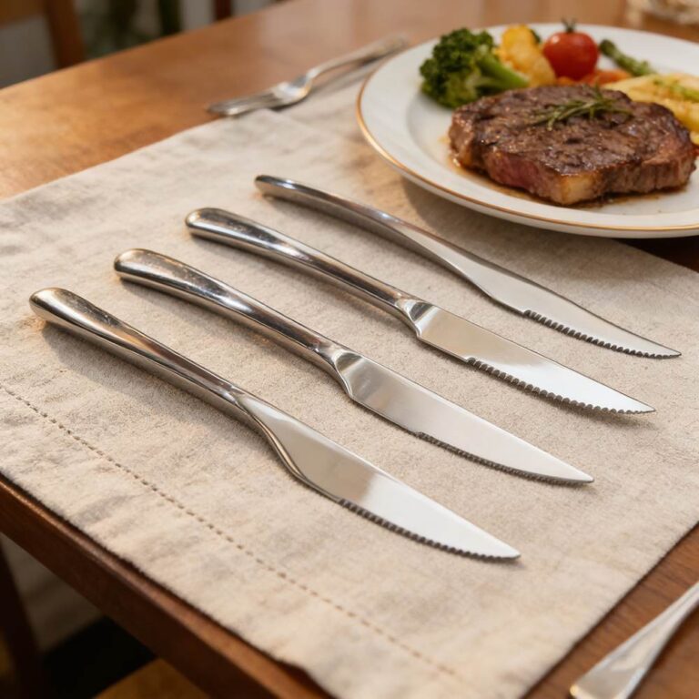 Mirror-Polished Stainless Steel Western Steak Knife Set