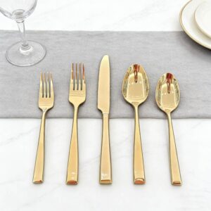 5-Piece Gold-Plated Stainless Steel Cutlery Set