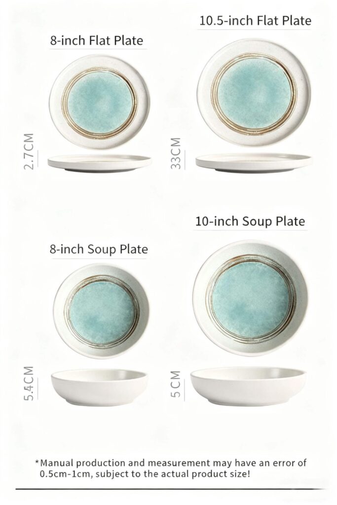 Retro Turquoise Kiln-Change Glaze Ceramic Tableware Set