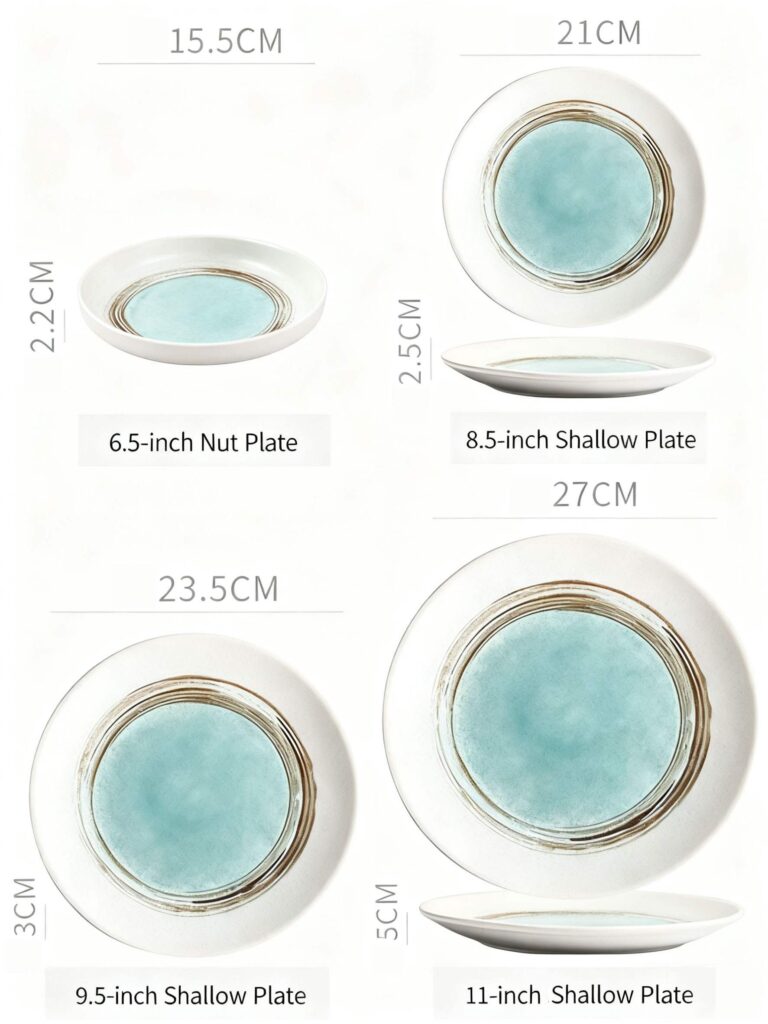 Retro Turquoise Kiln-Change Glaze Ceramic Tableware Set