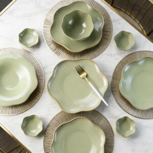 Light Moss Green Matte Glaze Ceramic Tableware Set