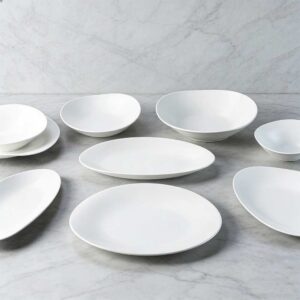Pure White Minimalist Porcelain Dinnerware Set