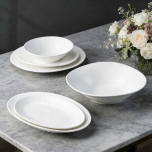 Pure White Minimalist Porcelain Dinnerware Set
