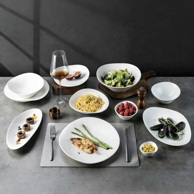 Pure White Minimalist Porcelain Dinnerware Set