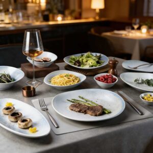 Light Gray Fine Glitter Matte Ceramic Tableware Set