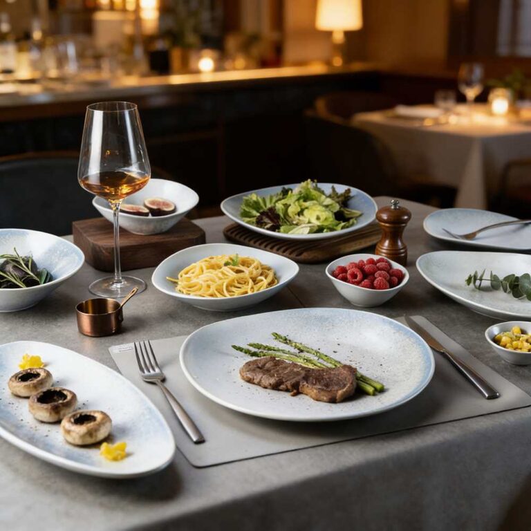 Light Gray Fine Glitter Matte Ceramic Tableware Set