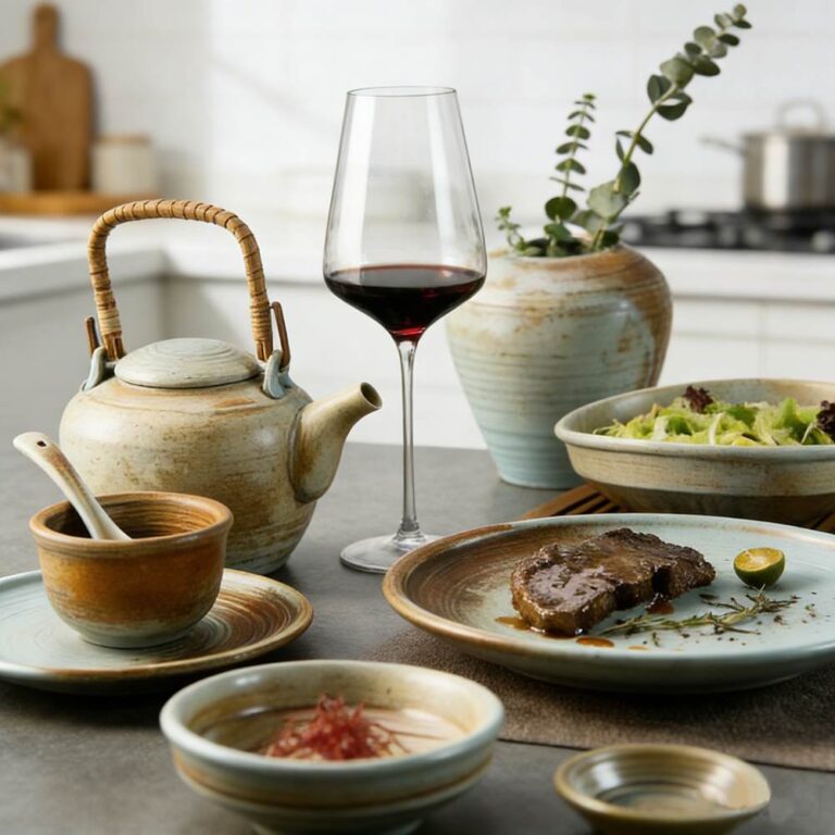 Turquoise-Yellow Gradient Kiln-Change Glaze Ceramic Dinnerware Set