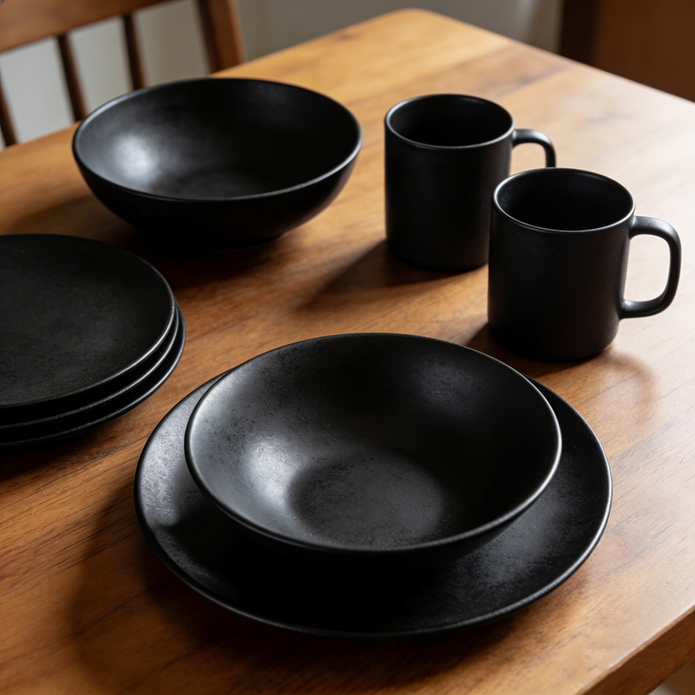 Best black stoneware dinnerware set