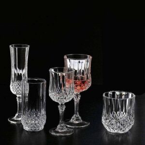 Vintage Embossed Crystal Glass Wine Set