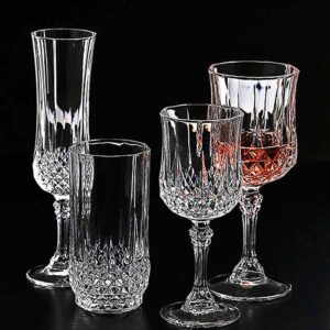 Vintage Embossed Crystal Glass Wine Set