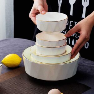 Luxury Gold Rim Diamond Cut Bone China Dinnerware Set