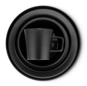 Matte Black Stoneware Dinnerware Sets of 8