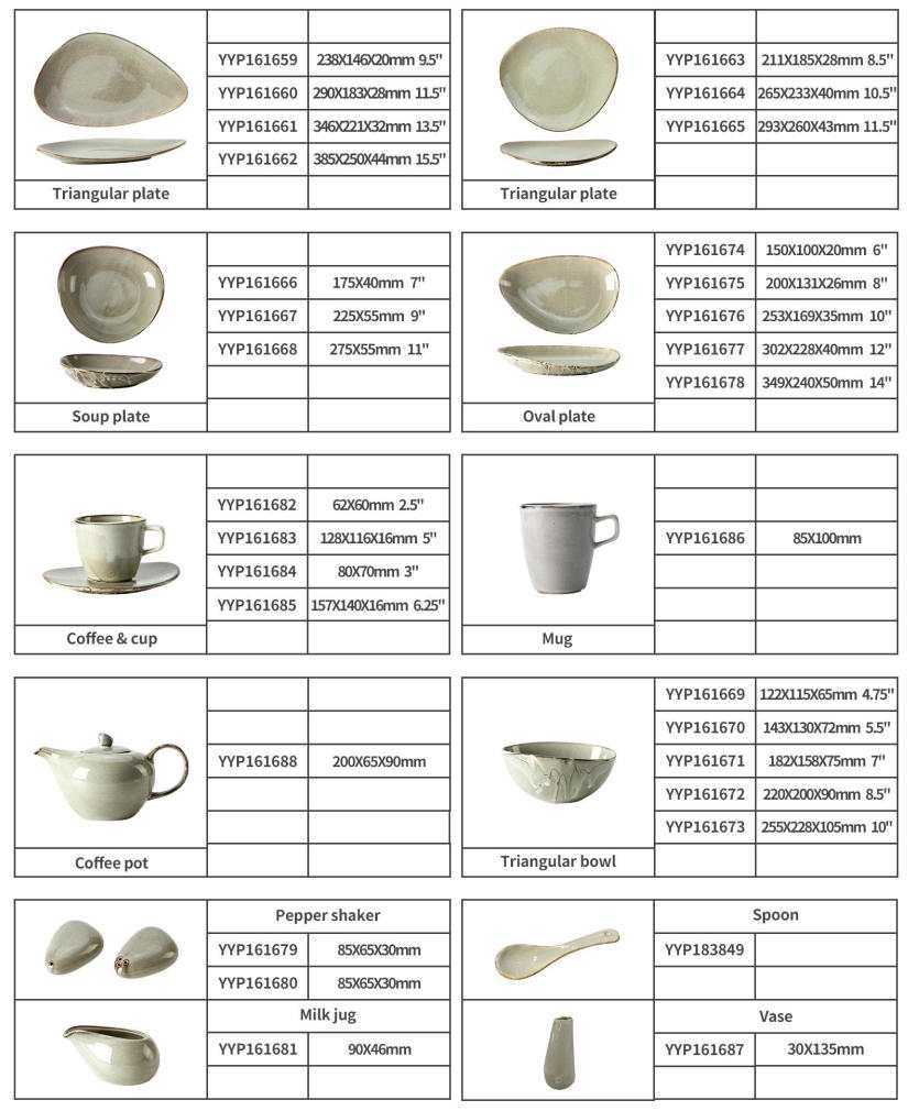 Wabi-Sabi Handcrafted Grey Reactive Glaze Ceramic Dinnerware Set