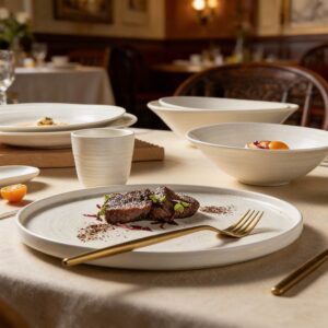 Minimalist Matte Off-White Ceramic Dinnerware Set