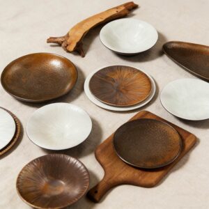 Handcrafted Hammered Two-Tone Ceramic Dinnerware Set