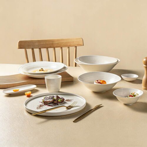 Minimalist Matte Off-White Ceramic Dinnerware Set