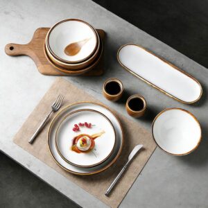 Two-Tone Reactive Glaze Ceramic Dinnerware Set