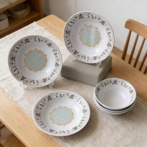 Vintage Pastoral Floral Melamine Dinnerware Set