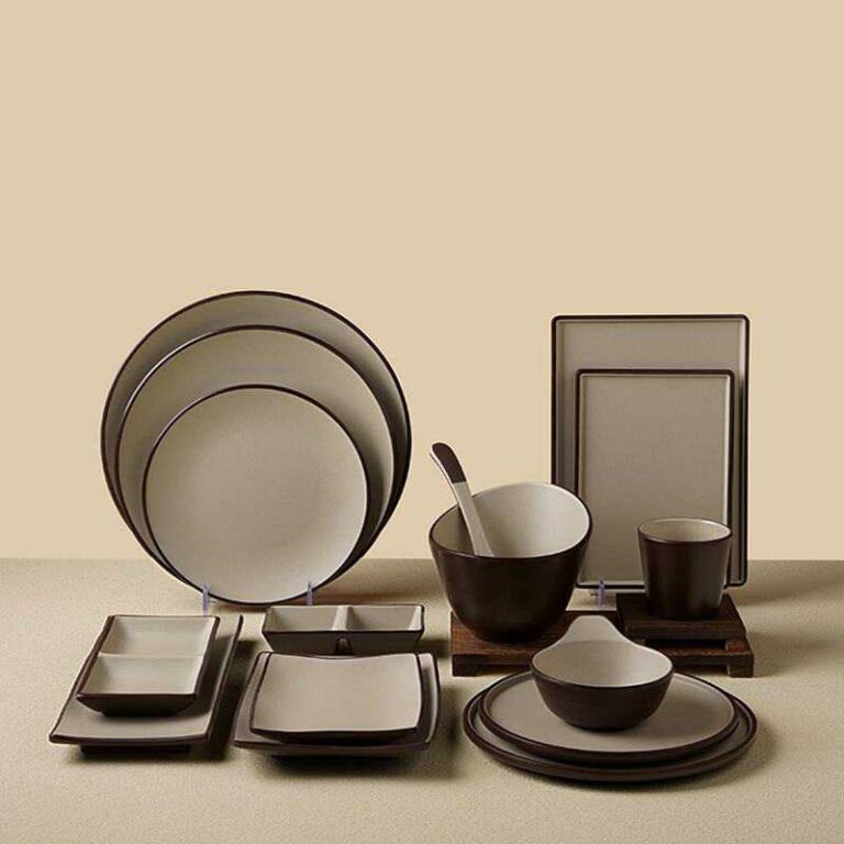 Product Features Minimalist Two-Tone Aesthetic Sophisticated dark brown and off-white contrast with crisp edge detailing, embodying modern minimalist and wabi-sabi style. Premium Food-Grade Melamine Lightweight, shatter-resistant, and durable, with the smooth texture of ceramic, ideal for daily use and commercial settings. Versatile Multi-Shape Set Includes round/square plates, bowls, divided dishes, and cups to cover all dining and serving needs. Safe & Easy-Care Non-toxic, odorless, and heat-resistant, with a smooth glaze that is dishwasher safe and easy to maintain. Multi-Scene Application & Gifting Perfect for home use, vacation rentals, and restaurants, also a thoughtful gift for housewarmings and business occasions.