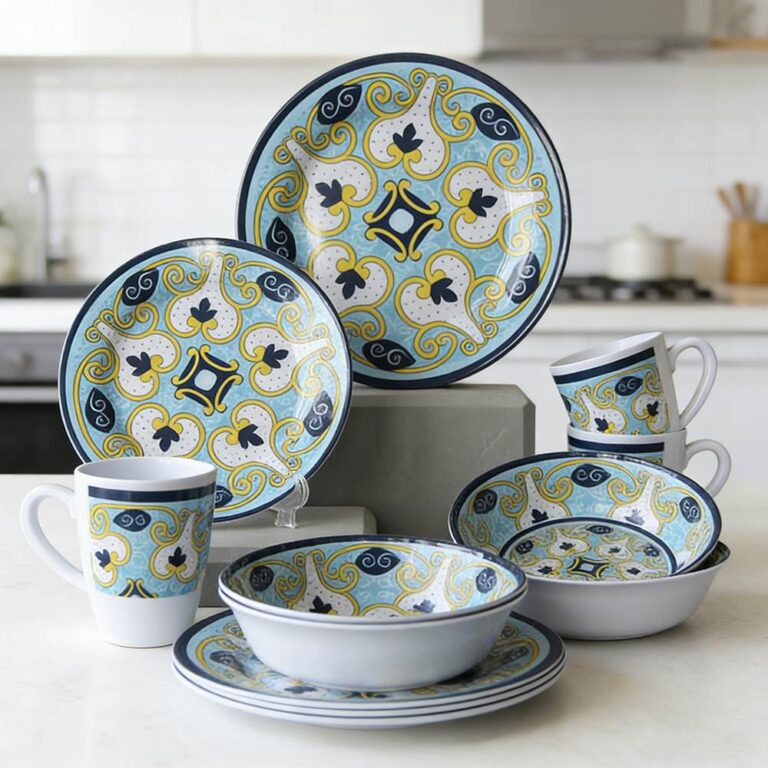 Bohemian Geometric Melamine Dinnerware Set