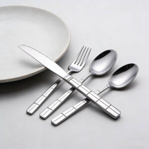 Geometric Grid Stainless Steel Cutlery Set
