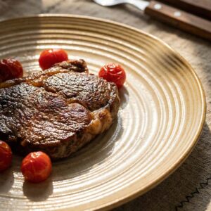 Japanese Hand-Thrown Ribbed Stoneware Dinnerware Set