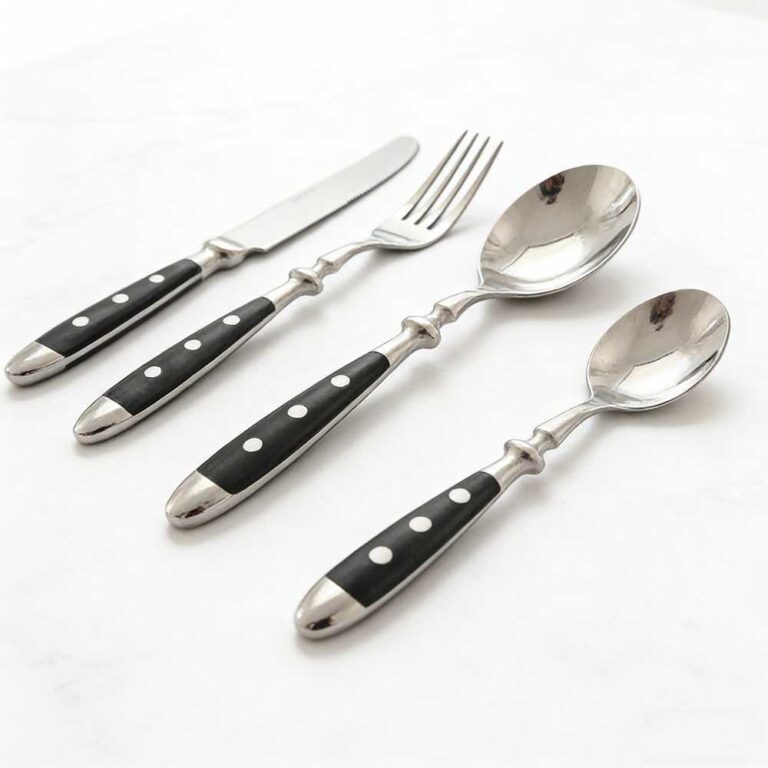 Vintage Riveted Stainless Steel Cutlery Set