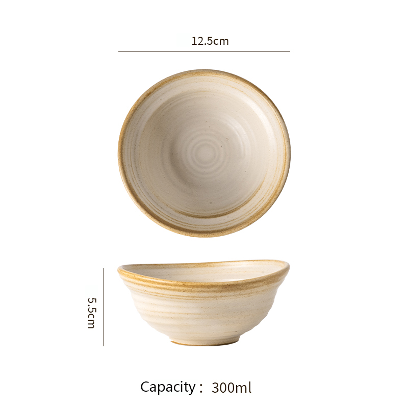 Japanese Hand-Thrown Ribbed Stoneware Dinnerware Set