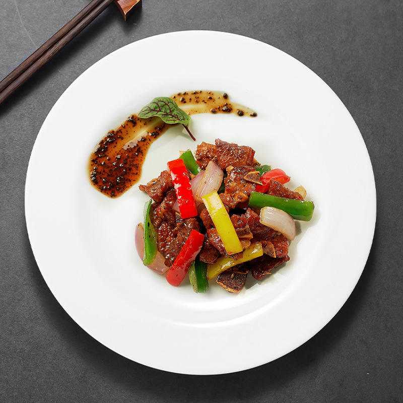 Round White Melamine Plate Set