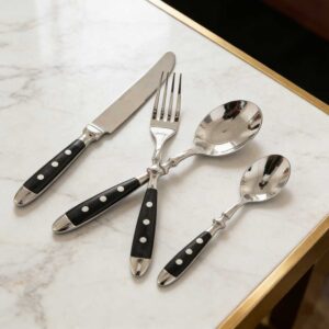 Vintage Riveted Stainless Steel Cutlery Set