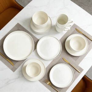 Minimalist Matte Off-White Ceramic Dinnerware Set