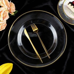 Minimalist Gold Rimmed Clear Glass Charger Plate