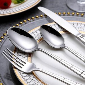 Geometric Grid Stainless Steel Cutlery Set