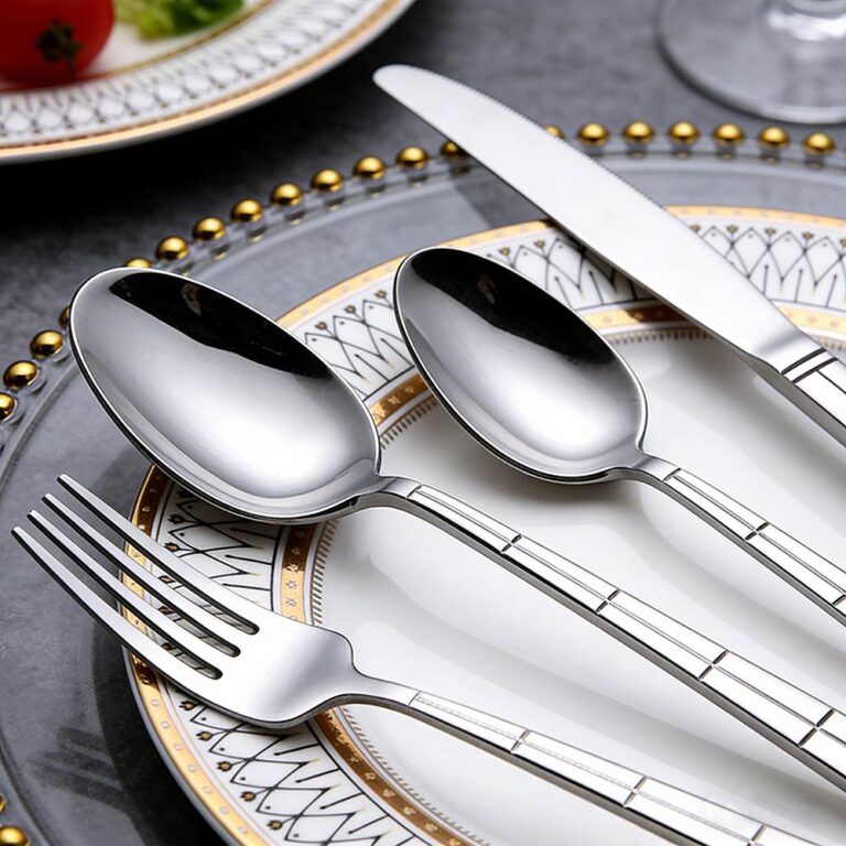 Geometric Grid Stainless Steel Cutlery Set