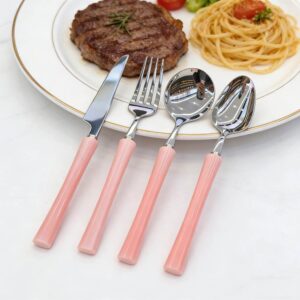 Colored Resin Acrylic Handle Stainless Steel Dessert Cutlery Set