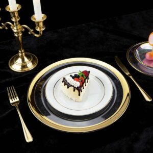 Minimalist Gold Rimmed Clear Glass Charger Plate