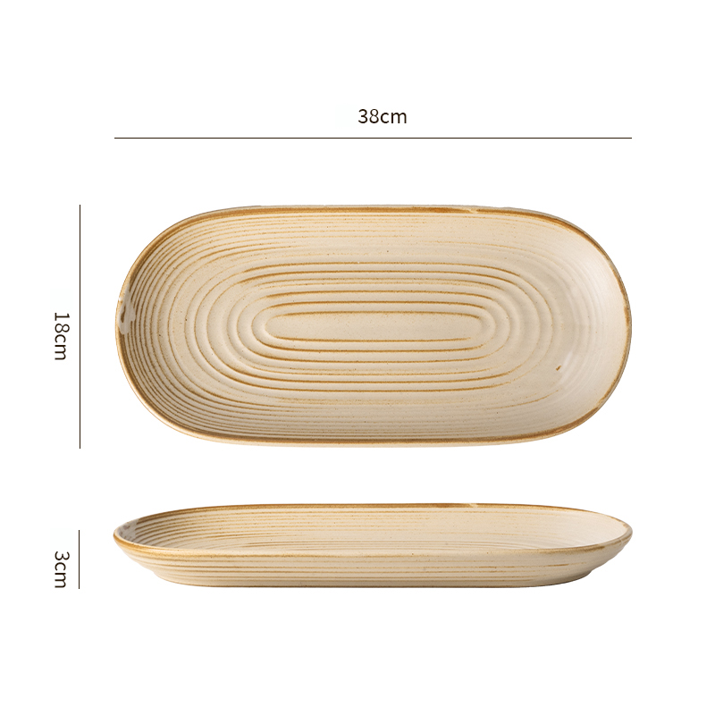 Japanese Hand-Thrown Ribbed Stoneware Dinnerware Set