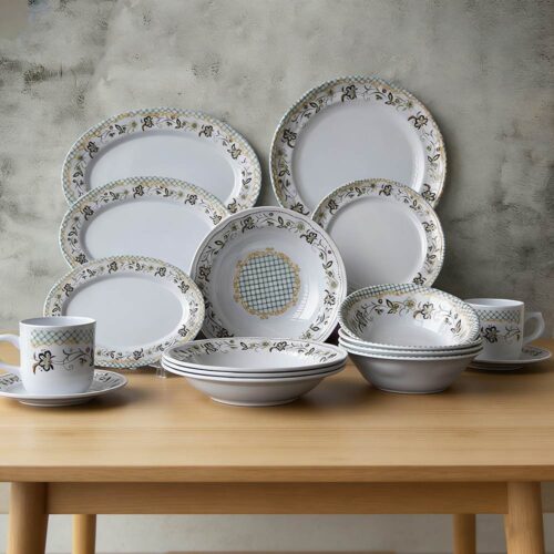 Vintage Pastoral Floral Melamine Dinnerware Set