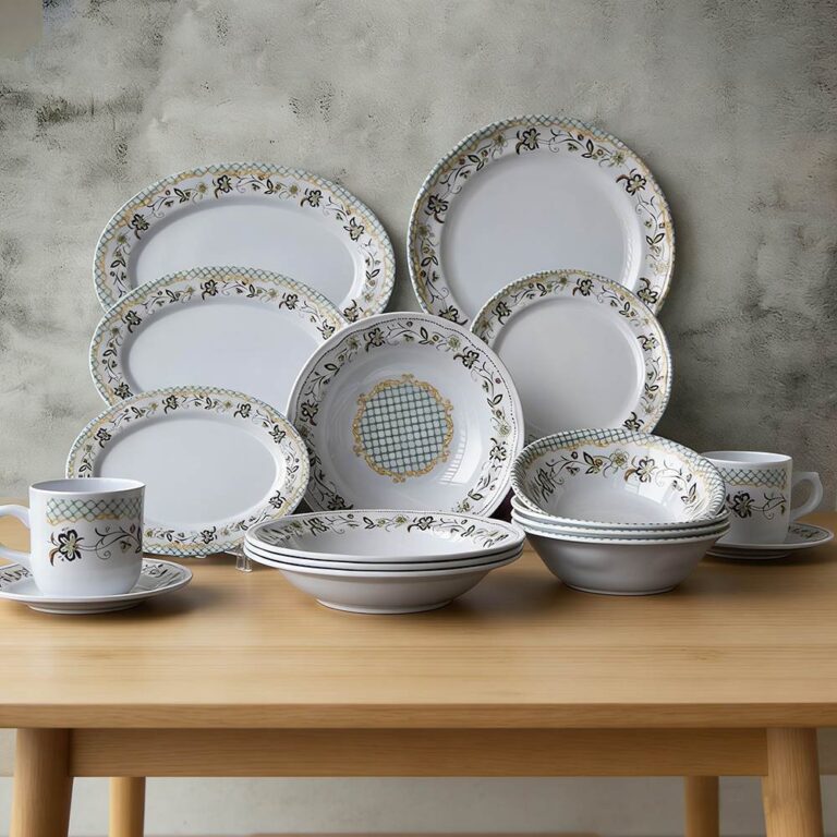 Vintage Pastoral Floral Melamine Dinnerware Set