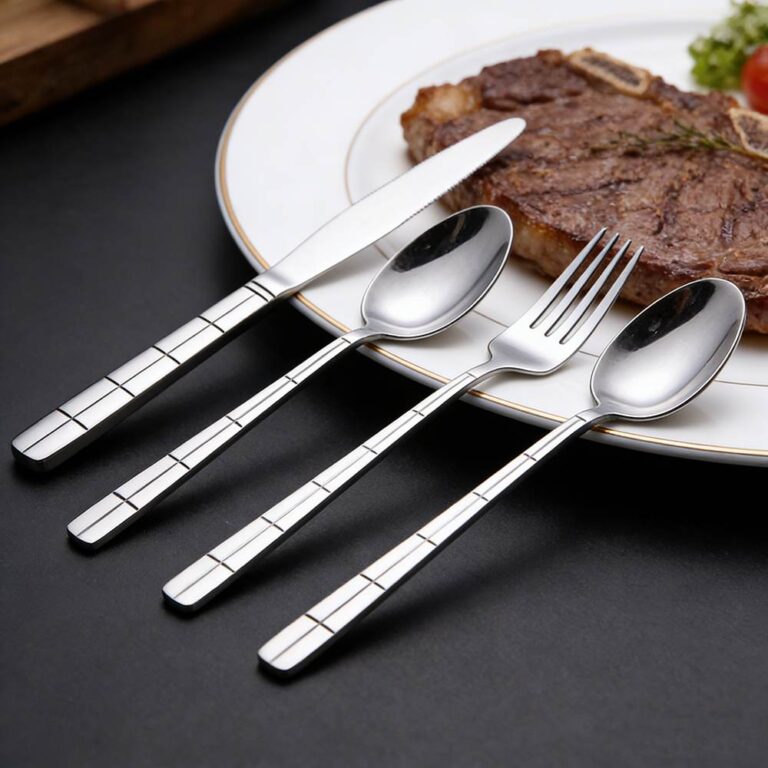 Geometric Grid Stainless Steel Cutlery Set