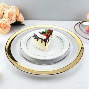Minimalist Gold Rimmed Clear Glass Charger Plate