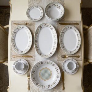 Vintage Pastoral Floral Melamine Dinnerware Set