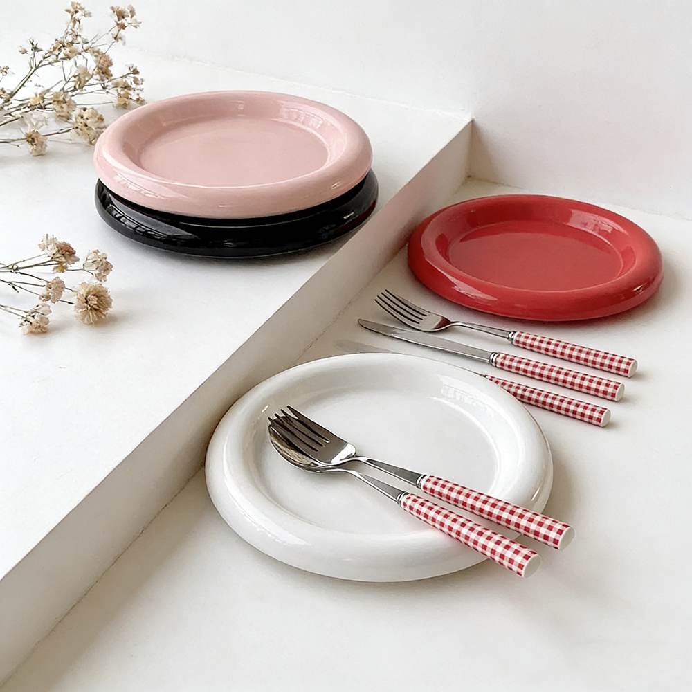 Korean Ins Style Solid Color Ceramic Plates