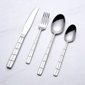 Geometric Grid Stainless Steel Cutlery Set