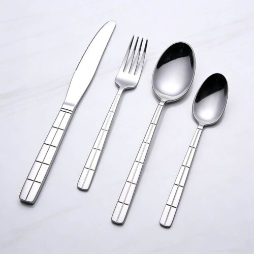 Geometric Grid Stainless Steel Cutlery Set