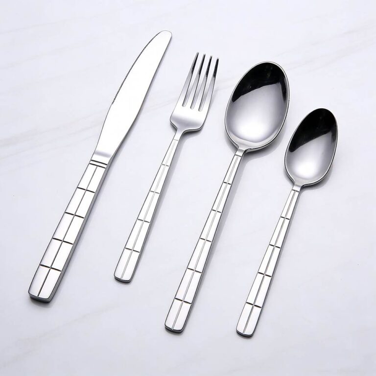 Geometric Grid Stainless Steel Cutlery Set