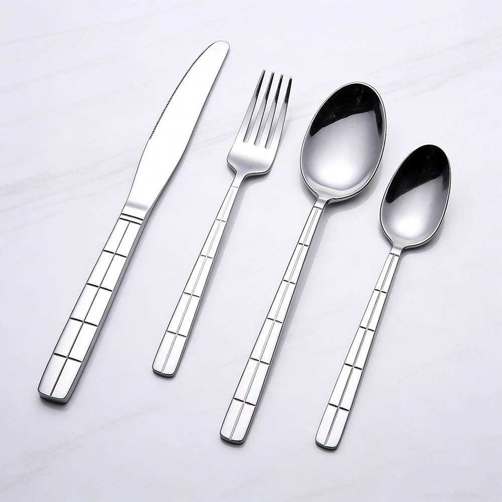 Geometric Grid Stainless Steel Cutlery Set