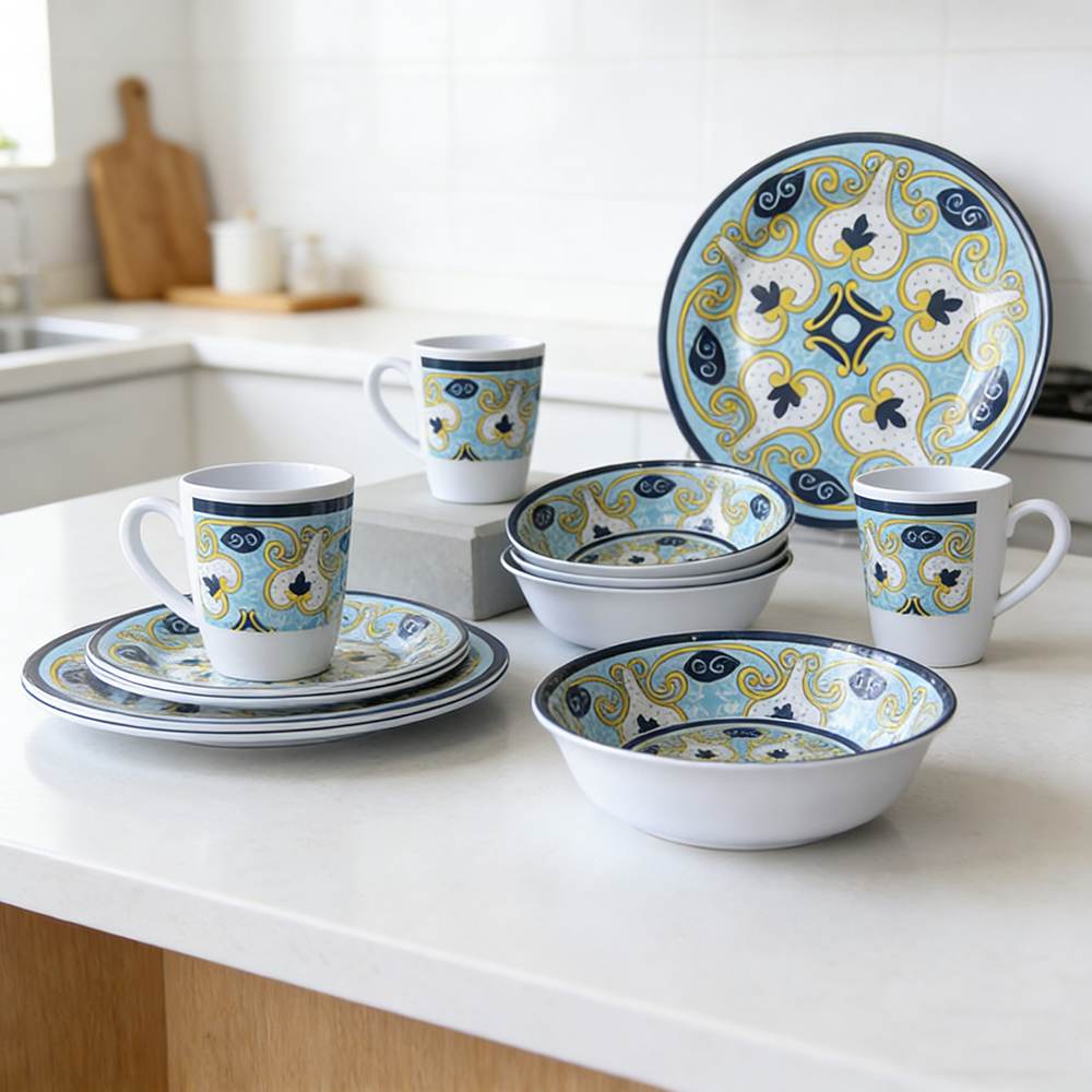 Bohemian Geometric Melamine Dinnerware Set